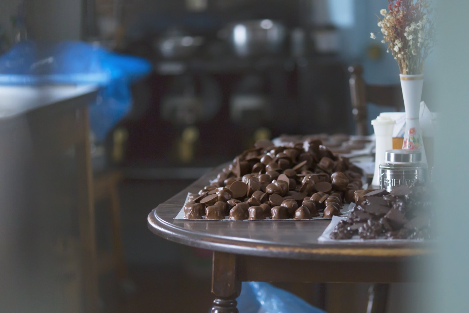 Malinda's Chocolates cooling before packaging